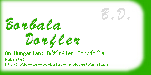 borbala dorfler business card
